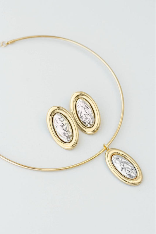 Set Gargantilla y Aretes Ovalados