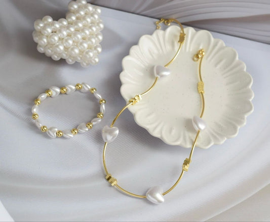 Set Gargantilla y pulsera perla