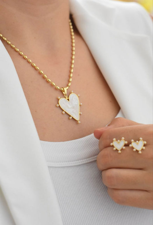 Set Cadena y Anillo Hearts