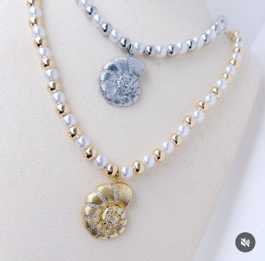 Collar de Perlas y Dije C