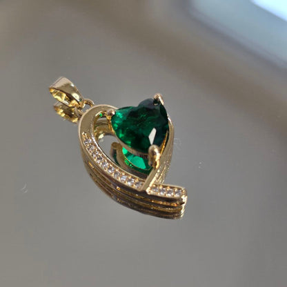 Dije Corazón Torchado Verde D