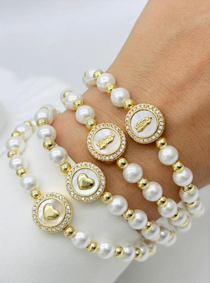 Pulseras Perlas Religiosas P