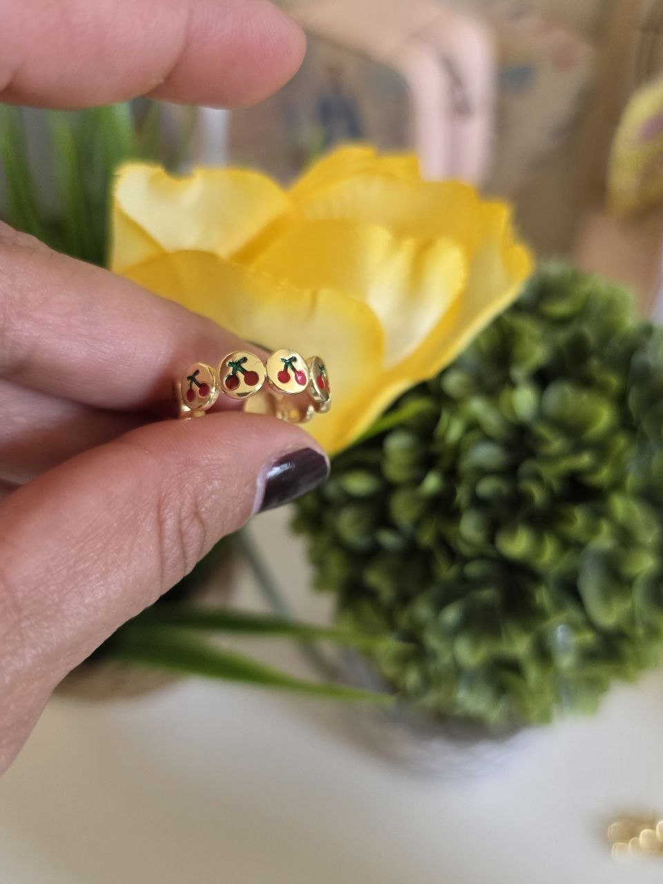 Anillos Cereza Mariquita