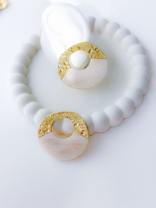 Arete Pink With Gold Z