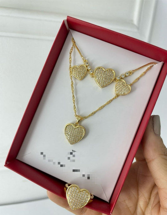 Set Corazon y Trebol de piedras