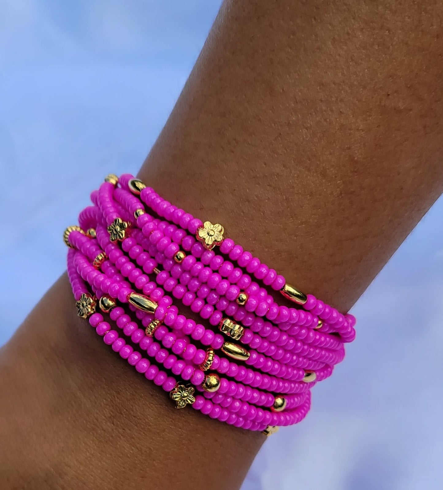 Pulseras en mostacilla de colores P