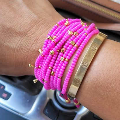 Pulseras en mostacilla de colores P