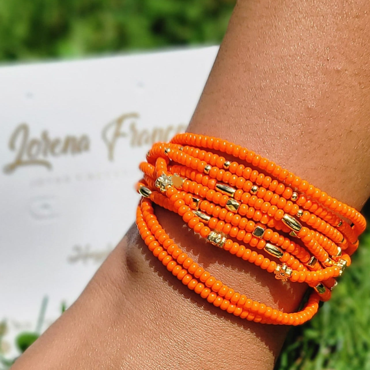 Pulseras en mostacilla de colores P